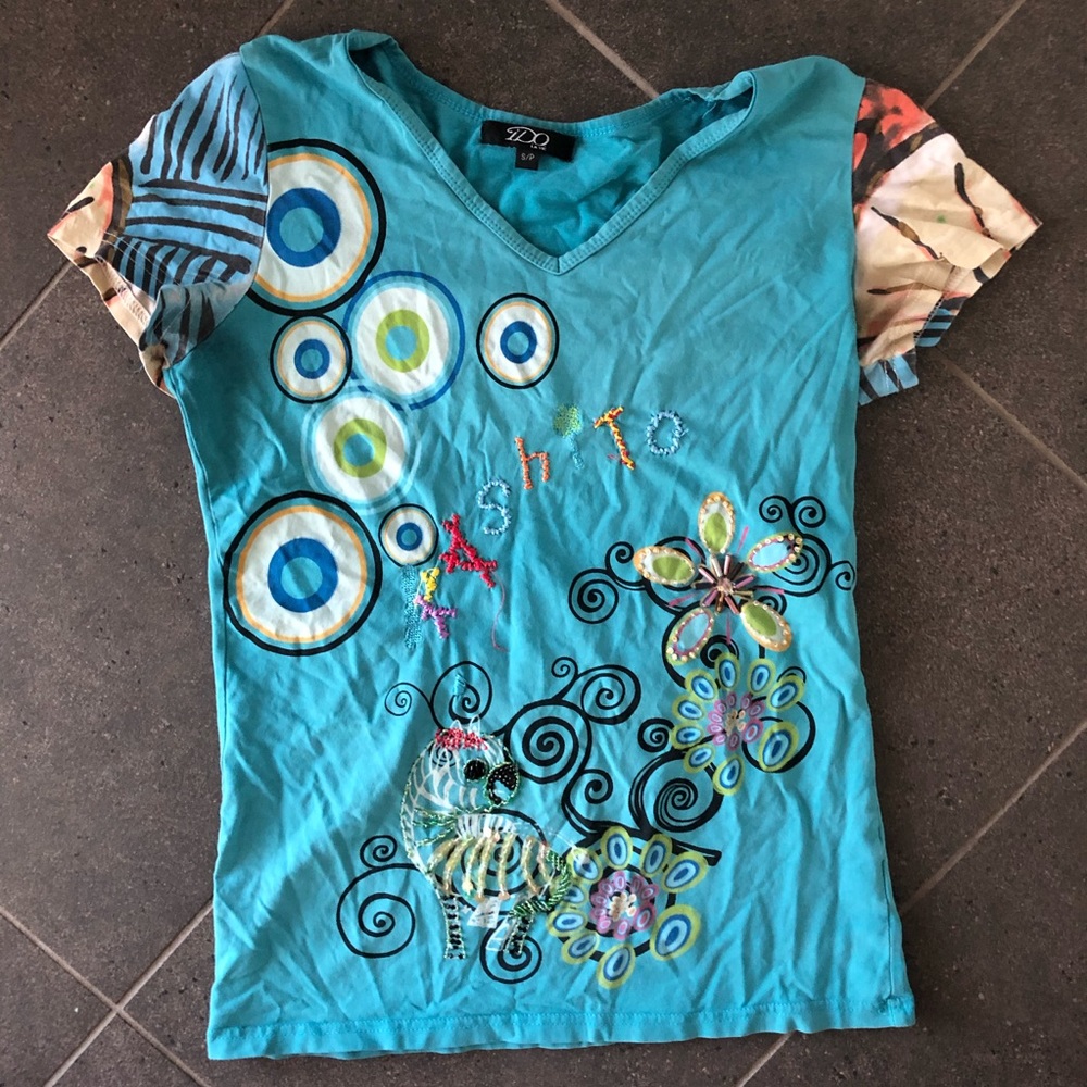 Blue Funky Short Sleeve Shirt